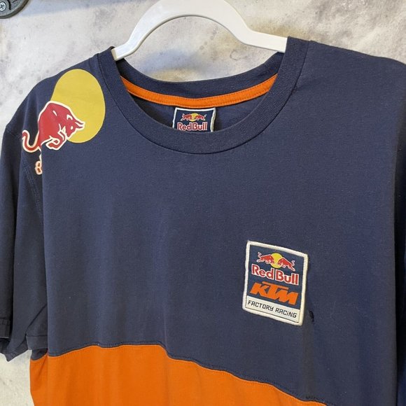 Red Bull KTM Factory Racing T Shirt Mens 2XL Motocross Color Block Blue Orange. - Picture 5 of 9
